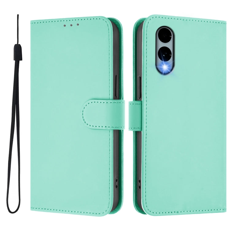 Funda de Piel Sintética con Cordón para Teléfono Fujitsu Arrows We2/F-52E (Verde Menta)