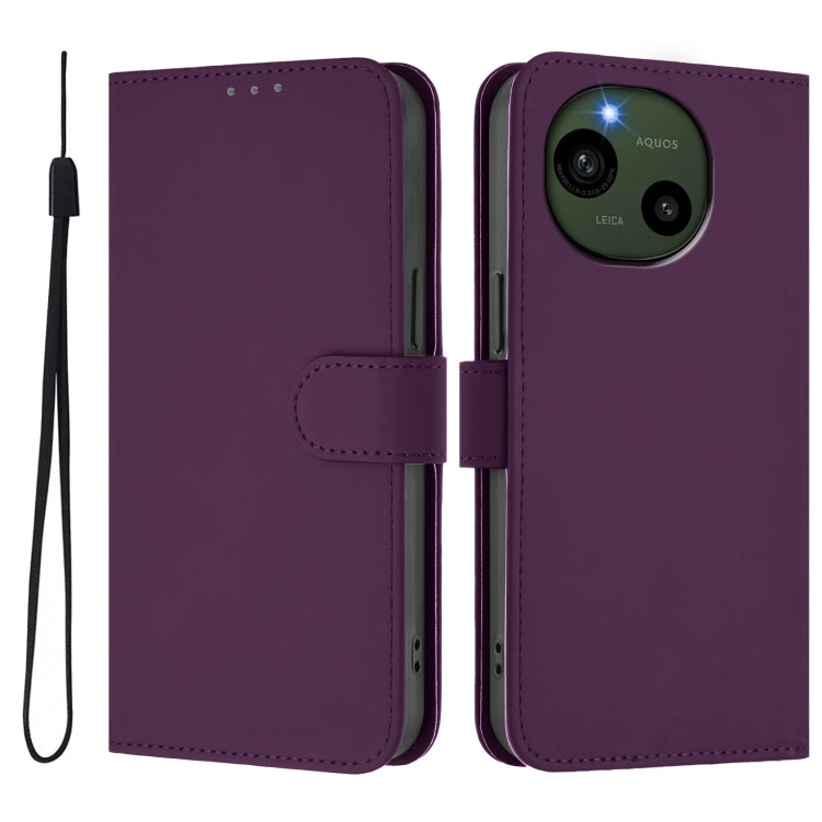 Funda piel sintética con cordón para Sharp Aquos R9/Sh-51E (Violeta)