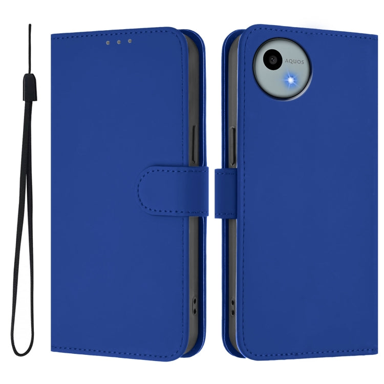 Funda de Piel Sintética con Cordón para Sharp Aquos Wish4/Sh-52E (Azul Oscuro)