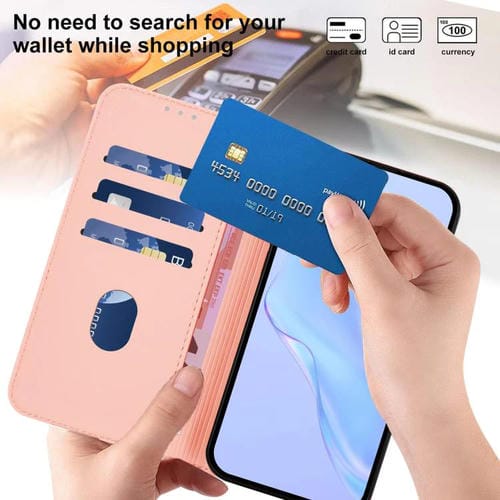 Funda de piel con cordón para Tecno Camon 40 Premier Skin Feel, color liso (rosa)