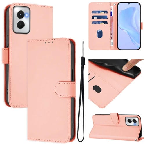 Funda de Piel Sintética con Cordón para Motorola Moto G Power 5G (2024) (Rosa)