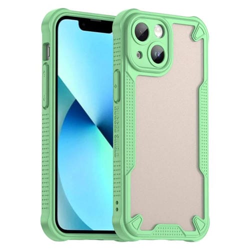 Funda HĂbrida TPU y PC iPhone 13 Mini ProtecciĂłn Glaseada (Verde)