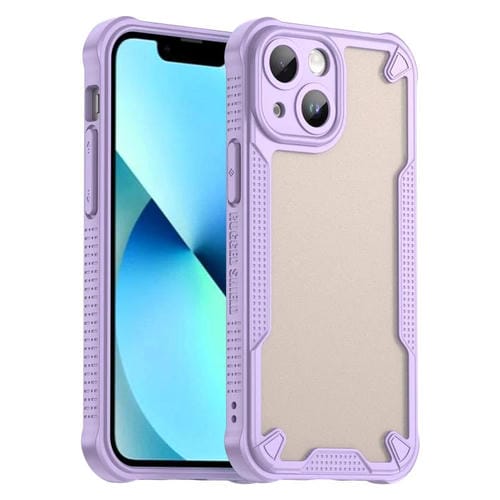 Funda hĂbrida TPU y PC iPhone 13 Mini ProtecciĂłn Glaseada (Morado)