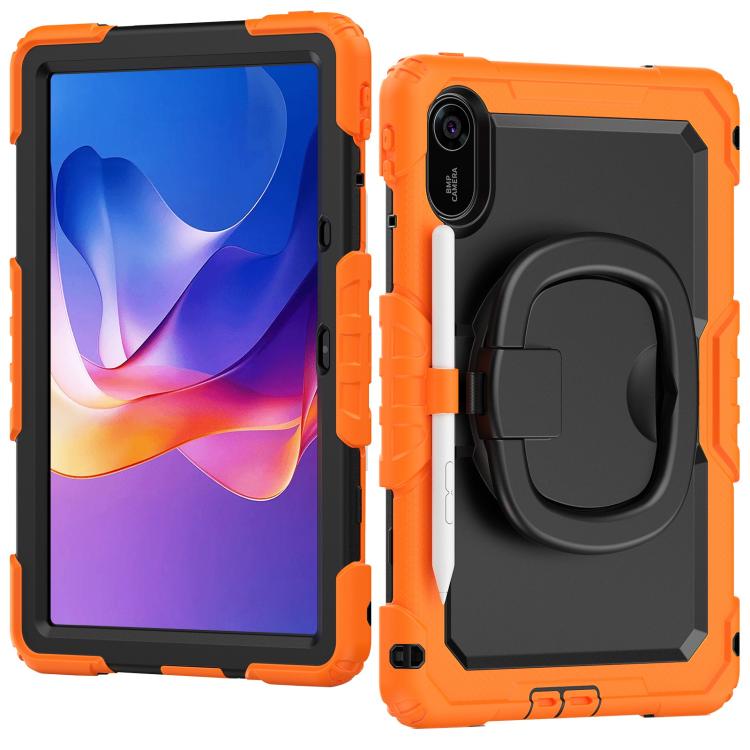 Funda híbrida de silicona tipo D para Xiaomi Redmi Pad 2, con asa y soporte (naranja)