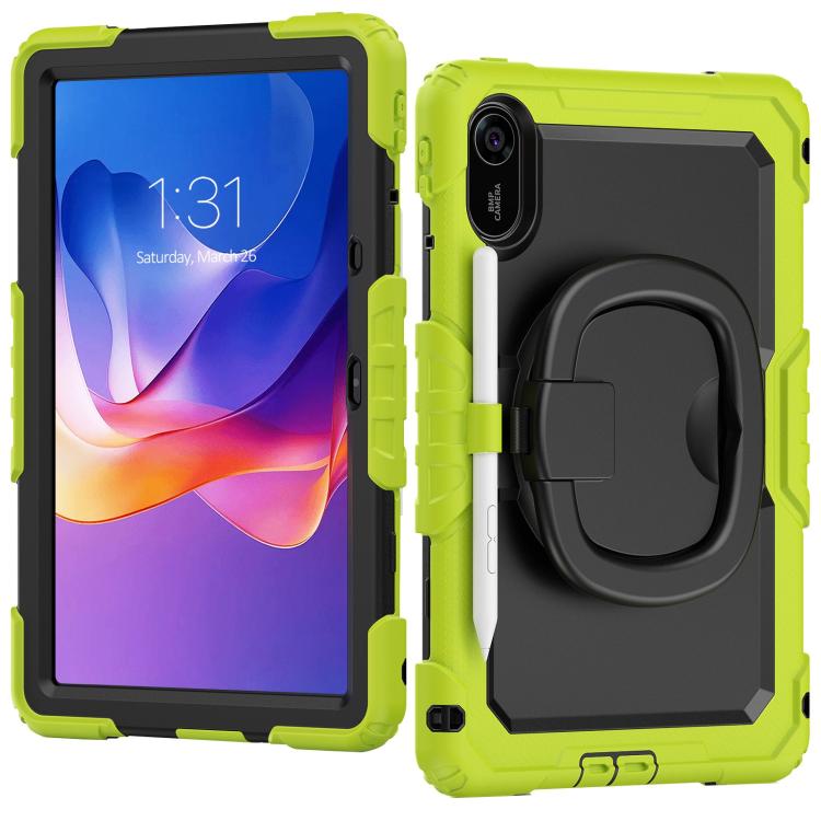 Funda híbrida de silicona tipo D para Xiaomi Redmi Pad 2, con asa y soporte (amarillo y verde)