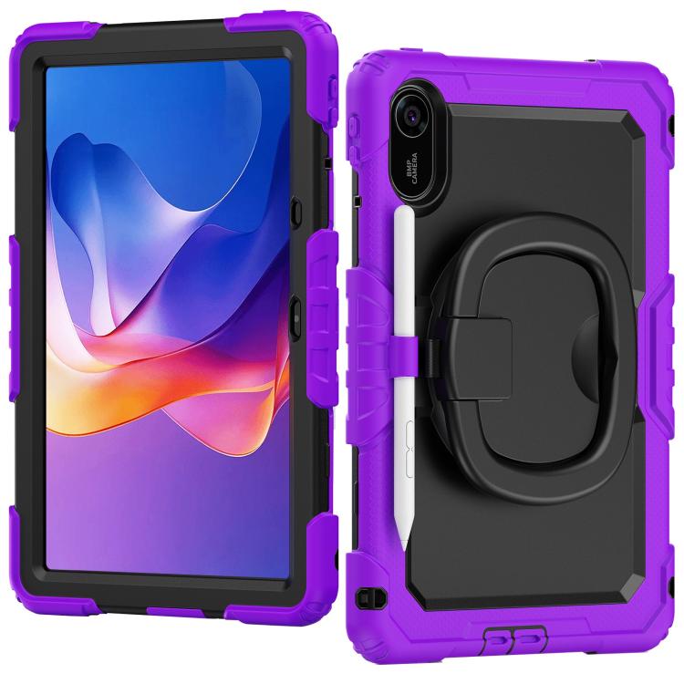Funda híbrida de silicona tipo D para Xiaomi Redmi Pad 2, con asa y soporte (morado)