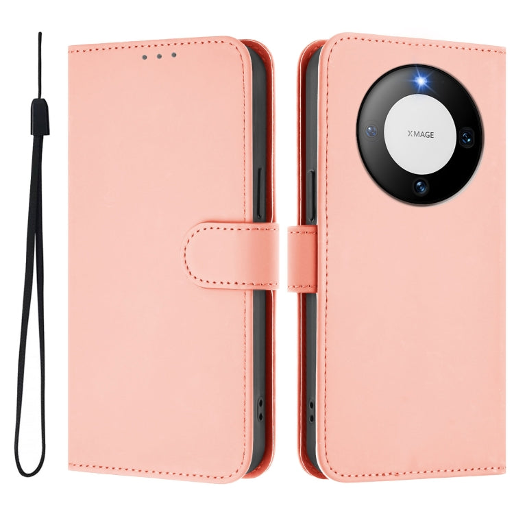 Funda Piel Sintética con Cordón para Huawei Mate 60 con Tacto de Piel (Rosa)