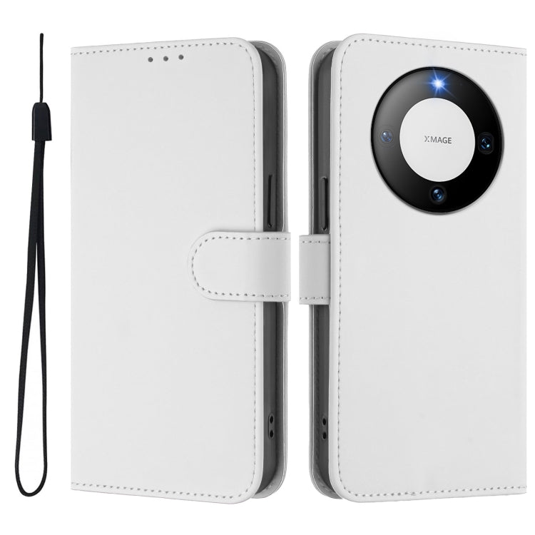 Funda de Piel Sintética con Cordón para Huawei Mate 60 Pro/60 Pro+ (Blanco)
