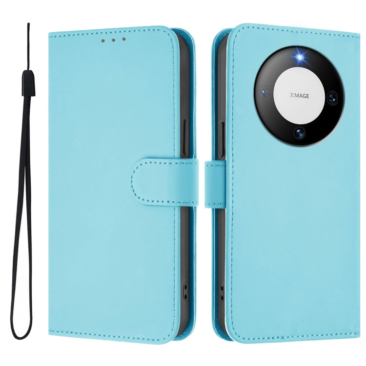 Funda de Piel Sintética con Cordón para Huawei Mate 60 Pro/60 Pro+ (Azul Cielo)