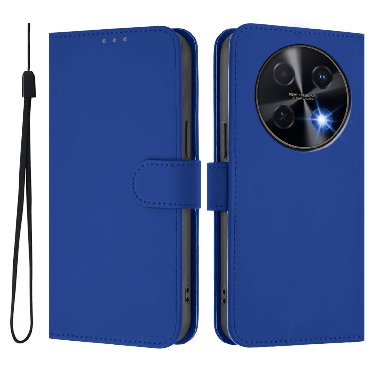 Funda de Piel con Textura para Huawei Nova 12I 4G con Cordón (Azul Oscuro)