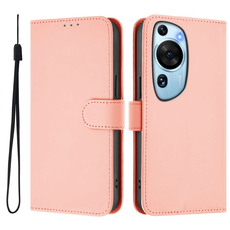 Funda de Piel Sintética con Diseño Artístico y Cordón para Huawei P60 (Rosa)