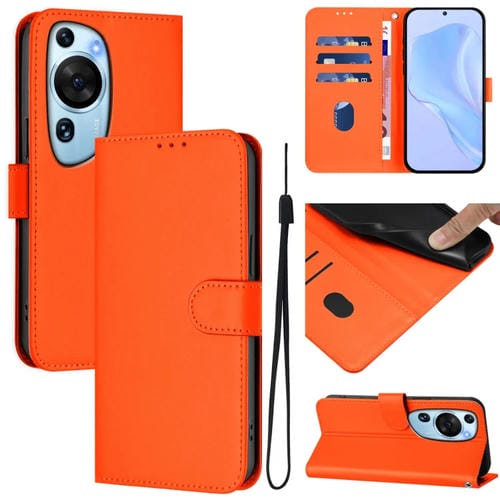 Funda de Cuero con Cordón para Huawei P60 Art Skin Feel (Naranja)