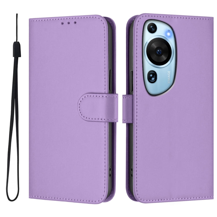 Funda de Piel Sintética con Diseño Artístico para Huawei P60 con Cordón (Morado Lavanda)
