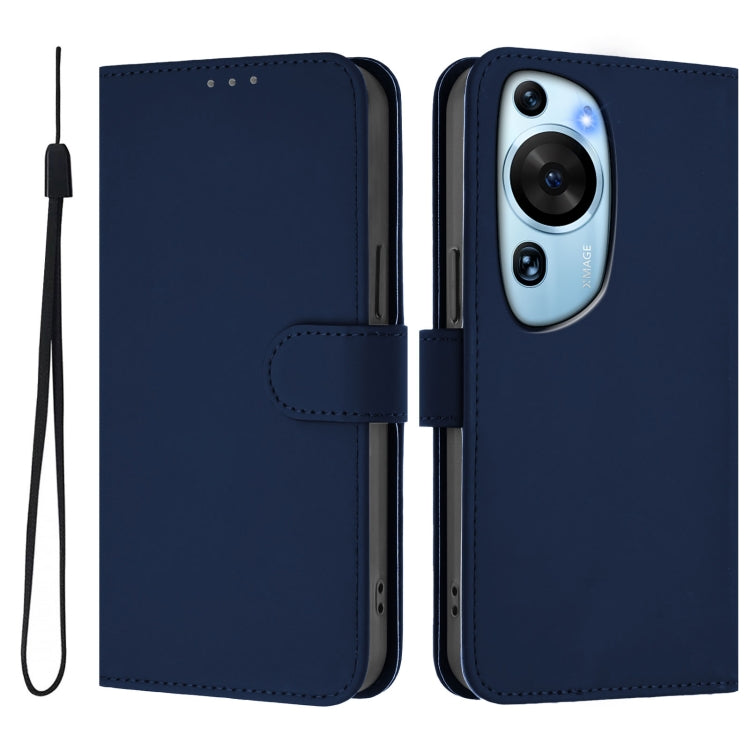 Funda de Cuero con Cordón para Huawei P60 Art Skin Feel (Azul Marino)