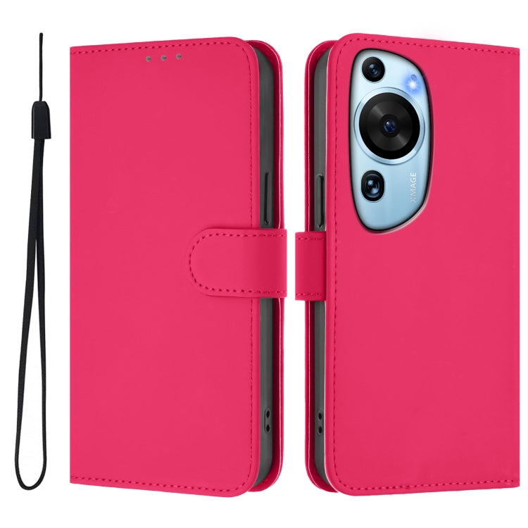 Funda de Cuero con Cordón para Huawei P60 Art Skin Feel (Rosa Rojo)