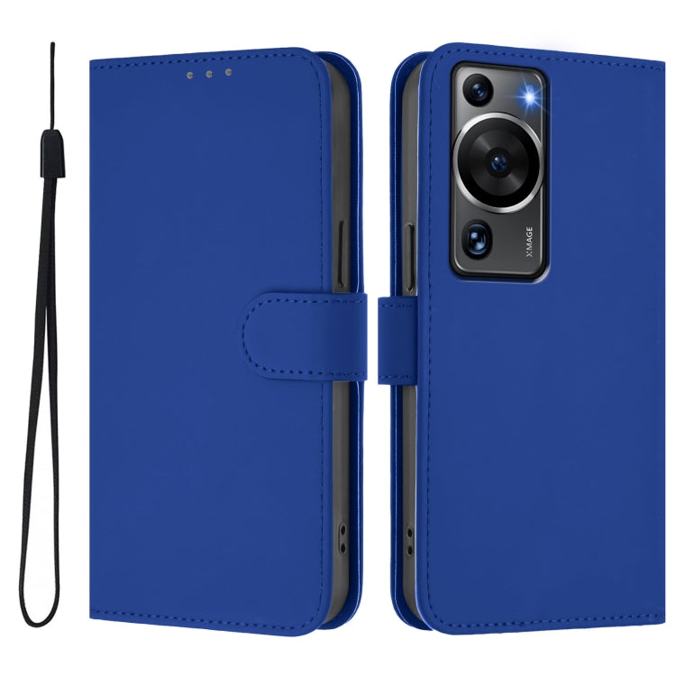 Funda de Piel Sintética con Cordón para Huawei P60/P60 Pro (Azul Oscuro)