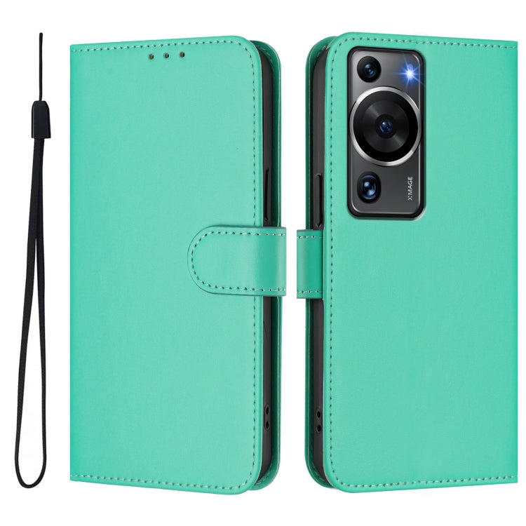 Funda de Piel Sintética con Cordón para Huawei P60 y P60 Pro (Verde)