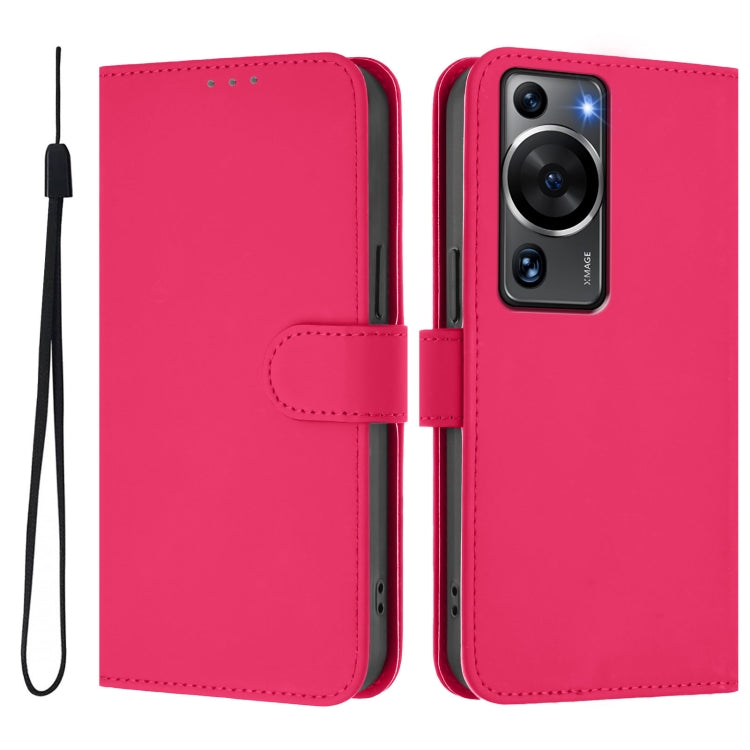 Funda de Piel Sintética con Cordón para Huawei P60 y P60 Pro (Rosa)