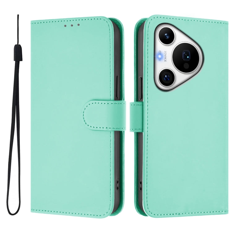 Funda de Piel Sintética con Cordón para Huawei Pura 70 Pro y 70 Pro+ (Verde Menta)