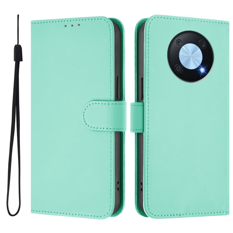 Funda Piel Sintética con Cordón para Huawei Enjoy 50 Pro 4G y Nova Y90 (Verde Menta)