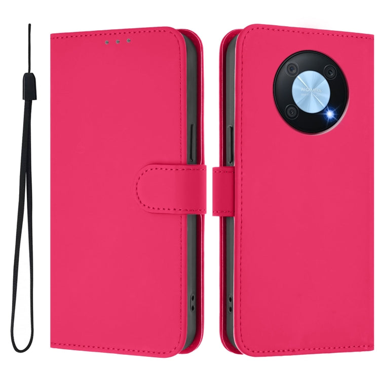 Funda de Piel Sintética con Cordón para Huawei Enjoy 50 Pro 4G/Nova Y90 (Rosa)