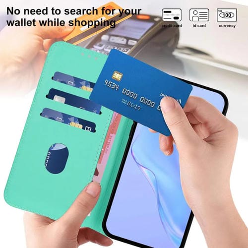 Funda de cuero con textura de piel y cordón para Honor X6C 4G (verde)