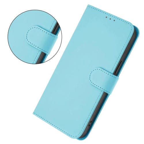 Funda de cuero con textura de piel y cordón para Honor X6C 4G (azul cielo)
