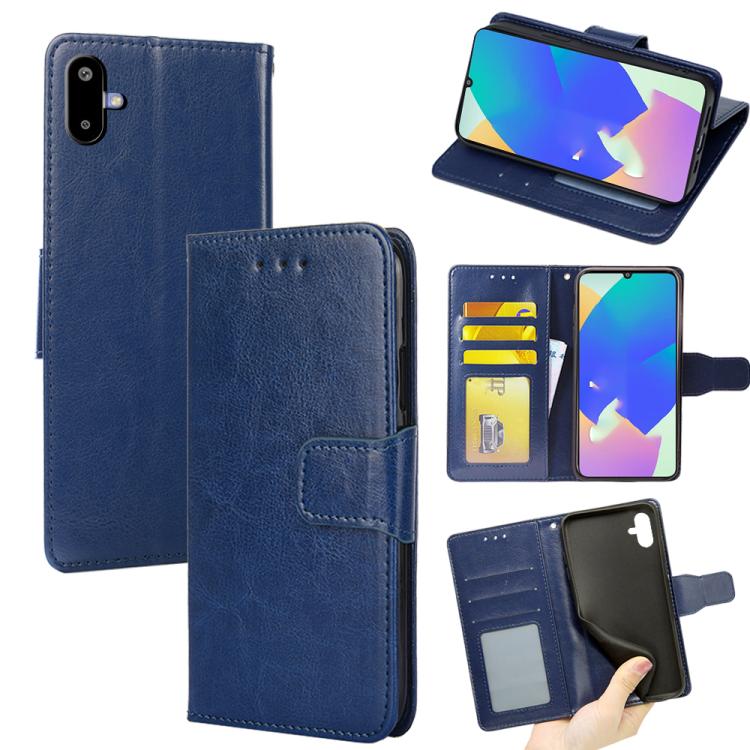 Funda de cuero con textura de cristal para Samsung Galaxy F06 5G (azul rey)