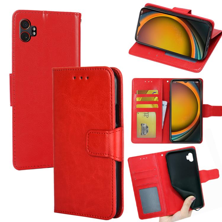 Funda de cuero con textura de cristal para Samsung Galaxy Xcover 7 Pro 5G (roja)