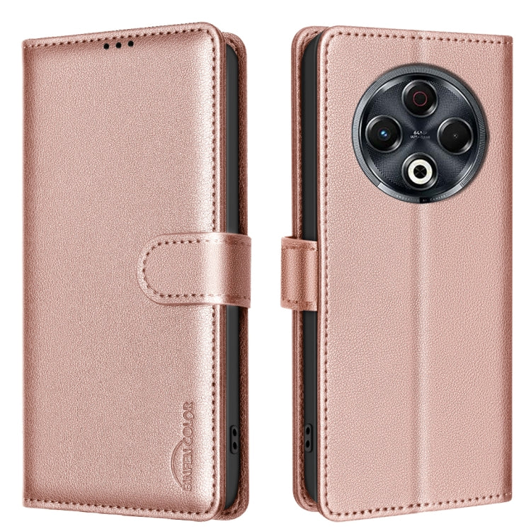 Funda Cuero Antirrobo Rfid Tecno Spark 30 4G Textura Litchi (Dorada)
