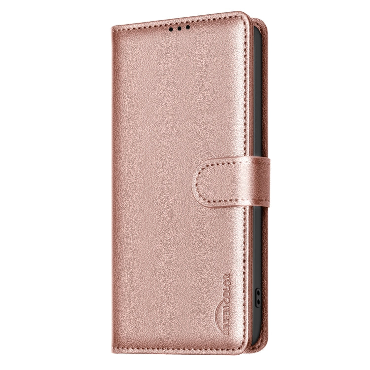 Funda Cuero Antirrobo Rfid Tecno Spark 30 4G Textura Litchi (Dorada)