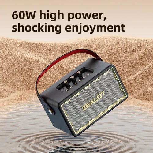 Altavoz Bluetooth Portátil Zealot Mt01 Retro Card Inalámbrico (Negro)