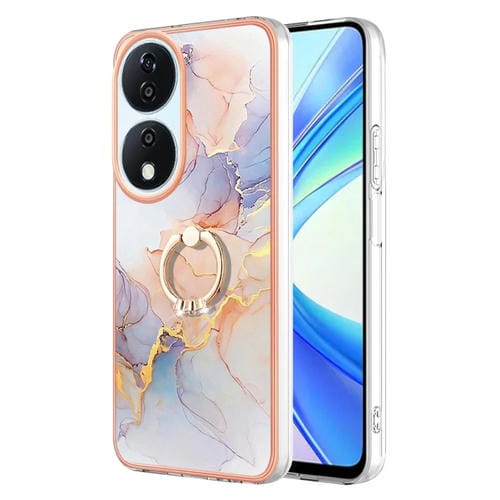 Funda TPU con Soporte y PatrĂłn Galvanoplastia para Honor X7B 4G/5G (MĂĄrmol Blanco)