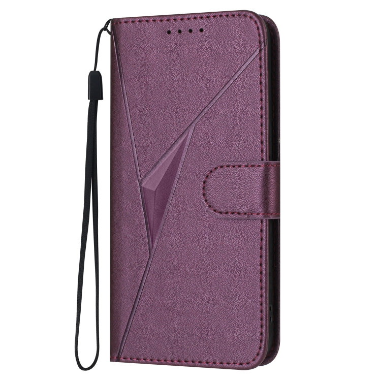 Funda de Cuero con Cierre de Hebilla y Diseño Triangular para OnePlus Nord 3 (Morado Oscuro)