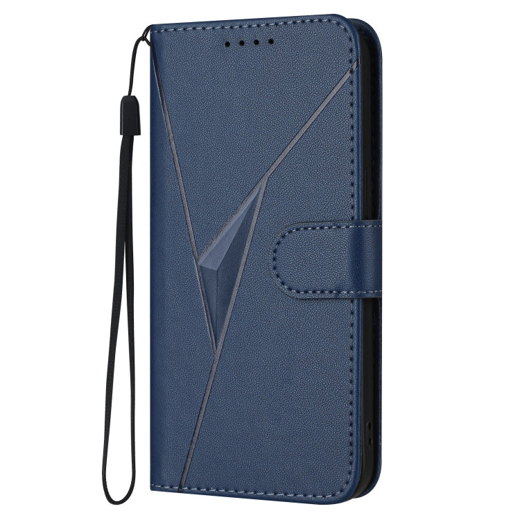 Funda de Cuero con Cierre de Hebilla y Diseño Triangular para OnePlus Nord 3 (Azul)