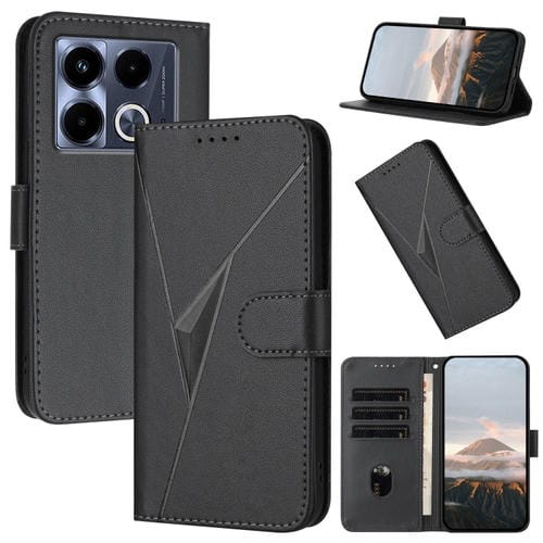 Funda de Cuero con Cierre de Hebilla y Diseño Triangular para Infinix Note 40 4G (Negro)