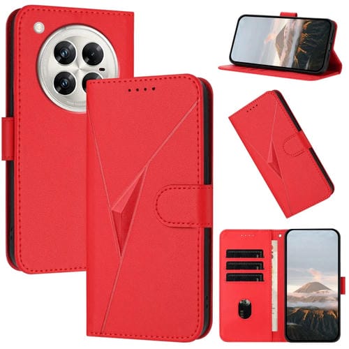 Funda de Cuero con Cierre de Hebilla y Diseño Triangular para Infinix Zero 40 4G/5G (Rojo)