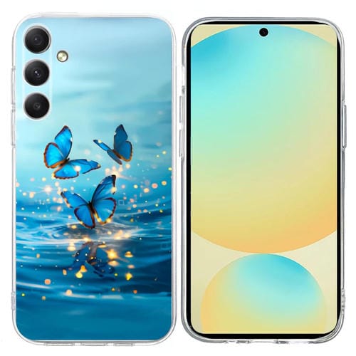 Funda TPU Samsung Galaxy A55 5G PatrĂłn Pintura Colorida (Mariposas Azules)