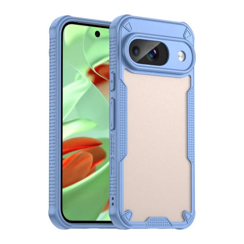 Funda Híbrida TPU y PC con Protección Glaseada para Google Pixel 9 (Azul)