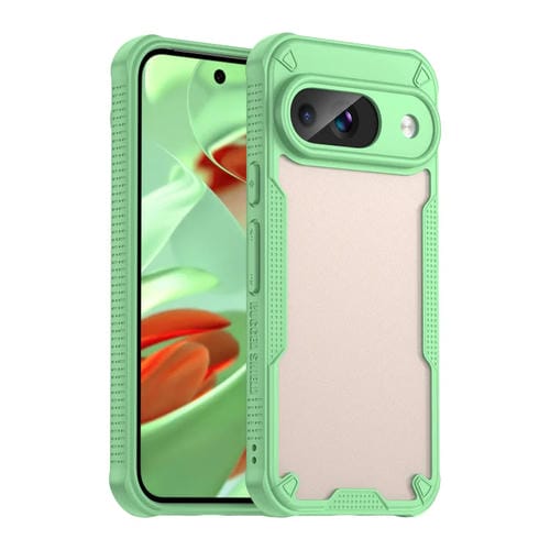 Funda híbrida TPU y PC con protección Glaseada para Google Pixel 9 (Verde)