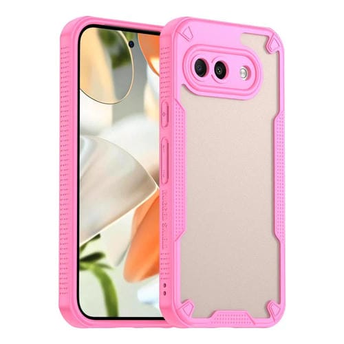 Funda híbrida TPU y PC con protección Glaseada para Google Pixel 9A (Rosa)