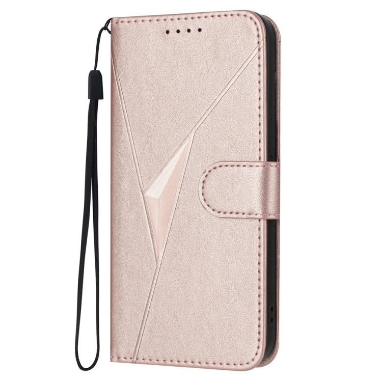 Funda de Cuero con Cierre de Hebilla y Diseño Triangular para Huawei P50 (Oro Rosa)