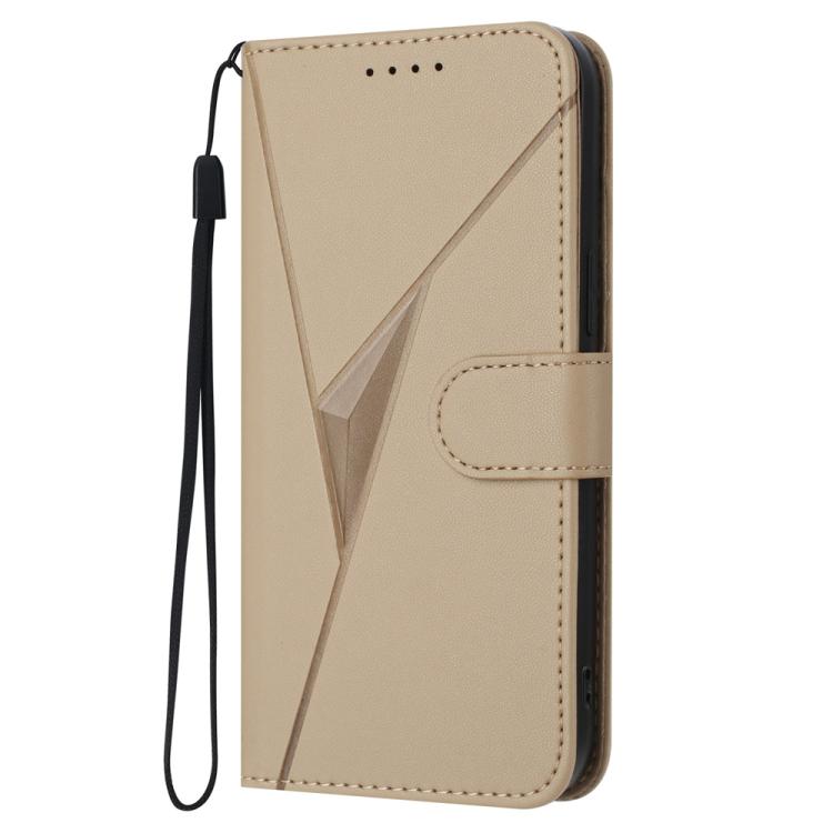 Funda de Cuero con Cierre de Hebilla y Diseño Triangular para Huawei Enjoy 20E (Dorada)