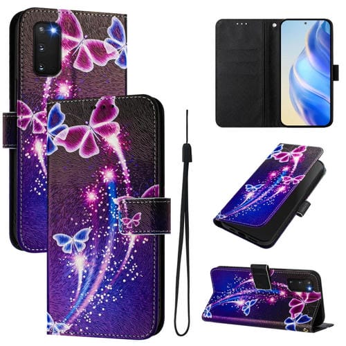 Funda de Cuero Samsung Galaxy S20 FE 4G con Diseño Artístico (Mariposa de Fuegos Artificiales)