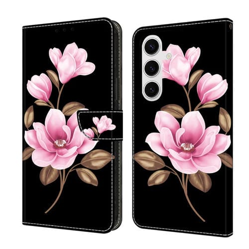 Funda de Piel Samsung Galaxy A24 4G/5G Pintada Fresca Flores Negras