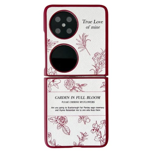 Funda para Teléfono Huawei Pocket 2 con Diseño de Flores y Bocetos (Rosa)