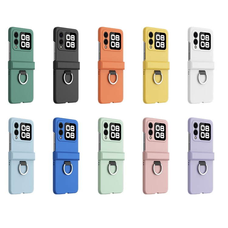 Funda para Teléfono Huawei Nova Flip con Anillo Ultrafino y Bisagra (Blanca)
