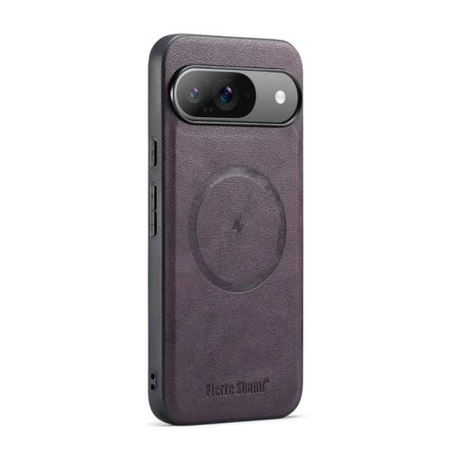 Funda Magnética Fierre Shann para Google Pixel 9 Pro XL con Textura de Piel de Vaca (Morado)