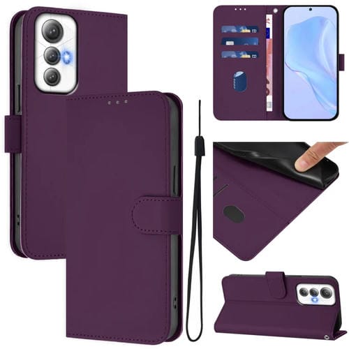 Funda de Piel con Cordón para Cubot Max 5 con Tacto de Piel (Violeta)