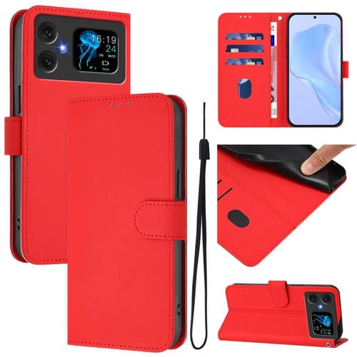Funda de Piel Sintética con Cordón para Cubot A20 (Rojo)